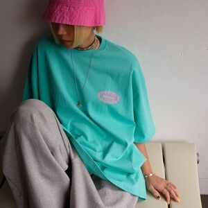 Green t-shirt women tee oversized cotton t-shirt top for women